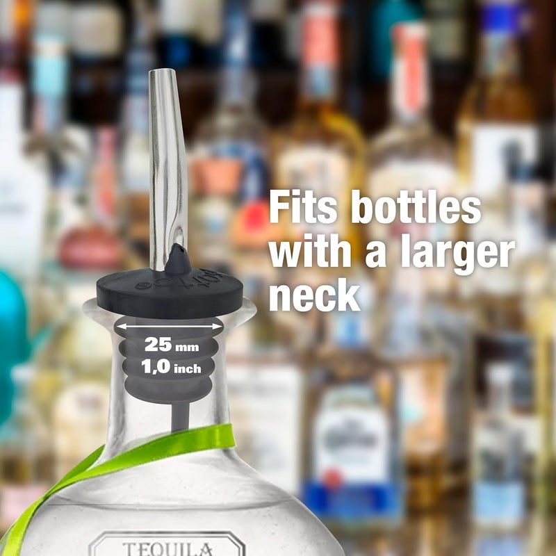Esatto 6 Pack Metal Pourer Spouts for Oversized Bottles, Includes 6 Dust Caps to Protect from Dirt & Debris, Pour Spouts for Bottles, Liquor Bottle Pourers for Alcohol & Olive Oil - Image 5
